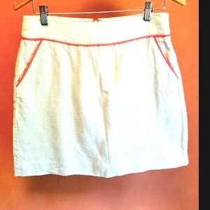 Like new Loft Linen Skirt Tan & Neon sz 4